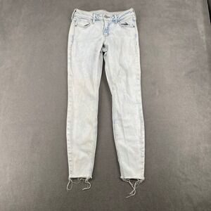 Old Navy Rockstar Super Skinny Jeans Light Acid Wash Raw Hem Size 0